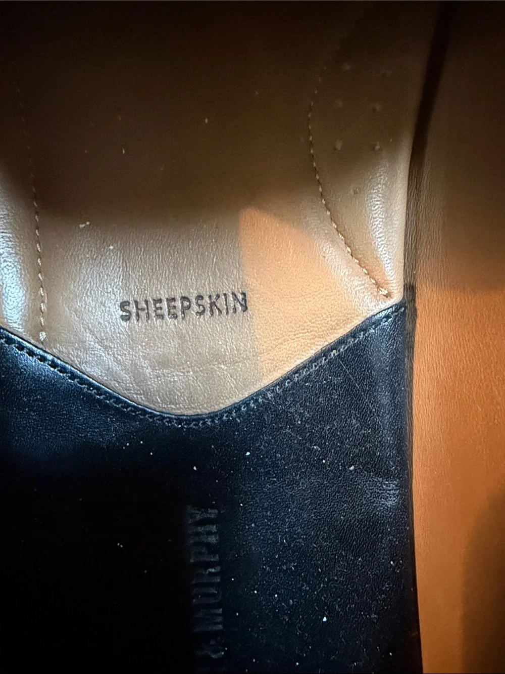 Johnston & Murphy Black Leather Penny Loafers with Contrast Stitching